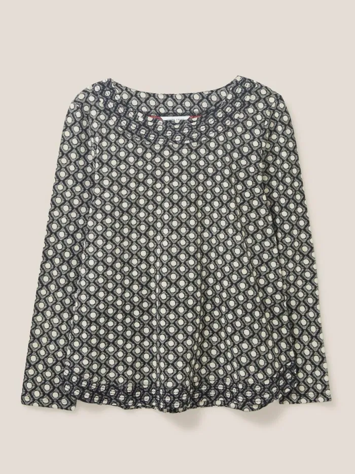 Women White Stuff Tops And Tshirts LONG SLEEVE WEAVER TEE Black Multi Women White Stuff Tops And Tshirts LONG SLEEVE WEAVER TEE Black Multi