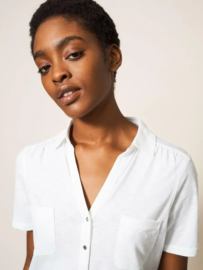 Women White Stuff Tops And Tshirts Penny Pocket Jersey Shirt Brilliant White Women White Stuff Tops And Tshirts Penny Pocket Jersey Shirt Brilliant White
