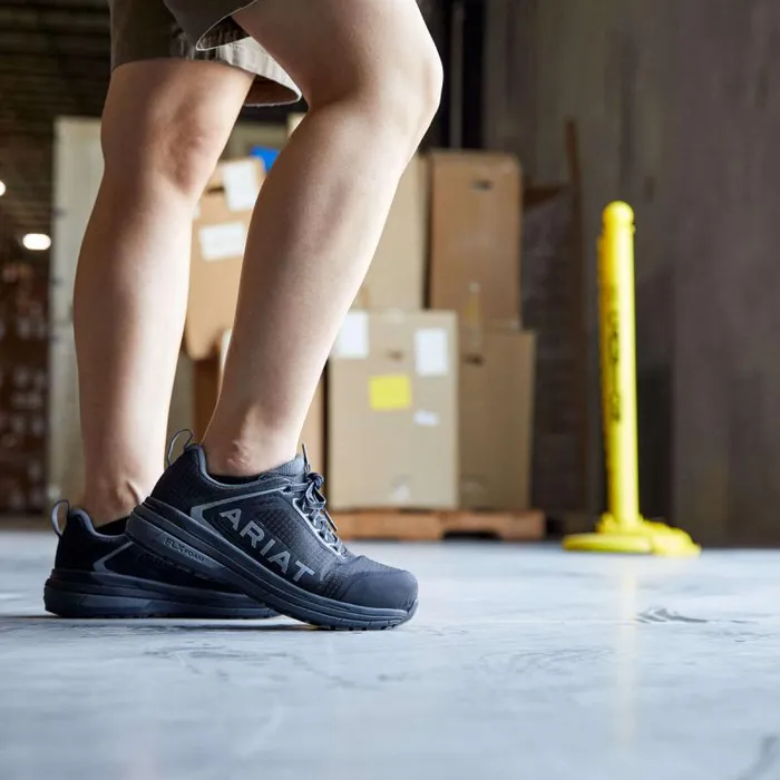 Women Work Boots and Shoes Ariat Outpace Composite Toe Safety Shoe Black Women Work Boots and Shoes Ariat Outpace Composite Toe Safety Shoe Black