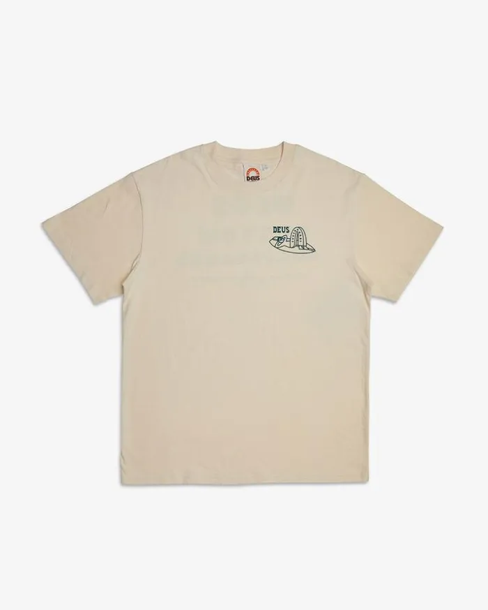 WomensMens Deus Ex Machina Gifting Layback Tee 8211 Dirty White Dirty White WomensMens Deus Ex Machina Gifting Layback Tee 8211 Dirty White Dirty White