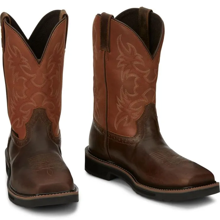 Work Men Justin Boots Actuator 11034 Composite Toe Static Dissipative Work Boot Brown Work Men Justin Boots Actuator 11034 Composite Toe Static Dissipative Work Boot Brown