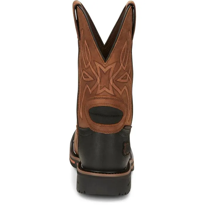 Work Men Justin Boots Dallen 11034 Nano Composite Toe Waterproof Work Boot Brown