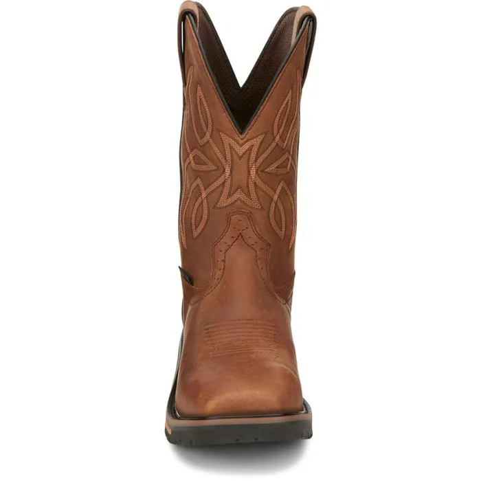 Work Men Justin Boots Dallen 11034 Nano Composite Toe Waterproof Work Boot Brown