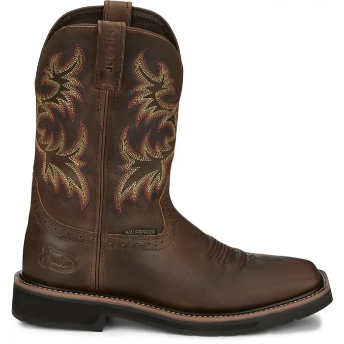 Work Men Justin Boots Driller 11034 Waterproof Work Boot Tan 040brown041