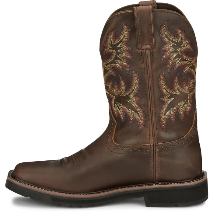Work Men Justin Boots Driller 11034 Waterproof Work Boot Tan 040brown041