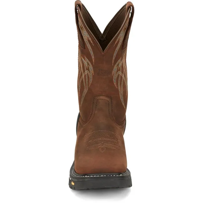 Work Men Justin Boots Frontline Hiviz 11 Waterproof Work Boot Walnut Brown 040brown041