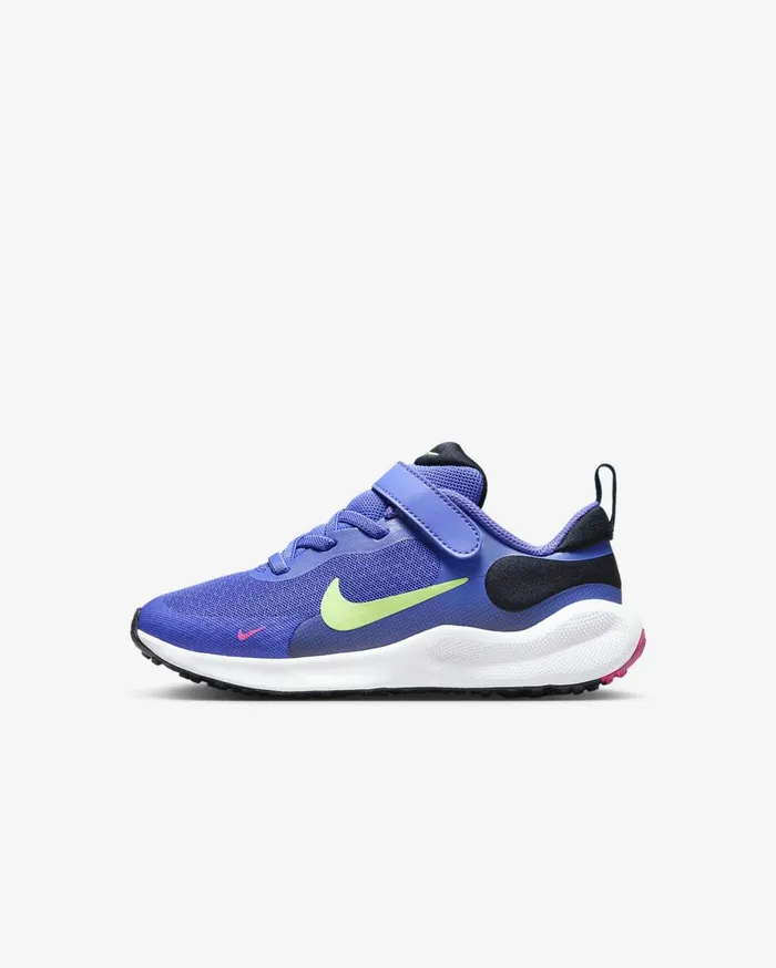 Younger Kids 3 8211 7 Years Kids Nike Revolution 7 Light Ultramarinedark Obsidianwhitelime Blast